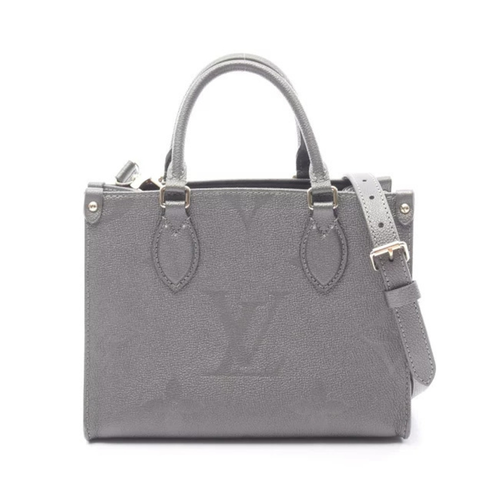 Louis Vuitton On The Go Handbag Leather Monogram Empreinte Gray